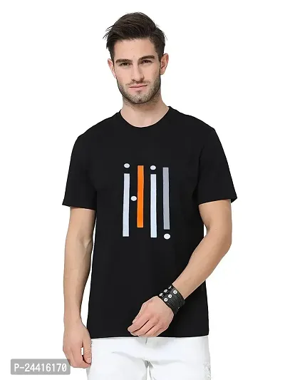 SIVACCHI Latest Stylish Men's (T01-BLK) Black Casual T-Shirt(Large)-thumb0