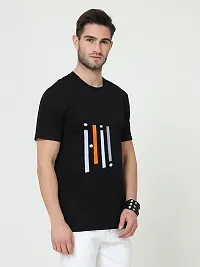 SIVACCHI Latest Stylish Men's (T01-BLK) Black Casual T-Shirt(Medium)-thumb3