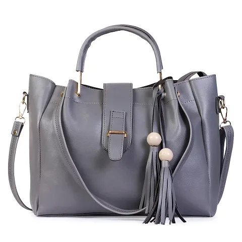 Stylish Solid PU Handbag