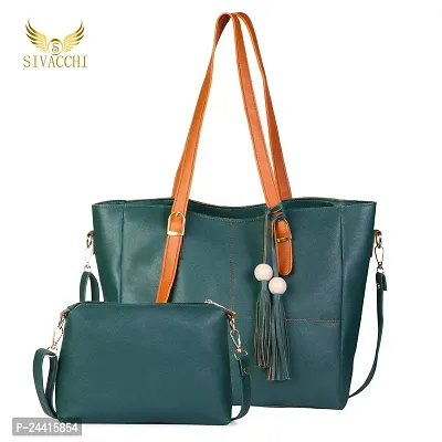 SIVACCHI Women's Latest Leather Shoulder Handbag - Green