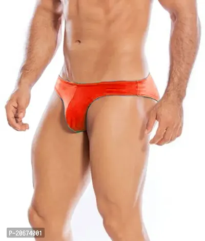 Stylish Red Polyester Solid Thongs For Men-thumb0