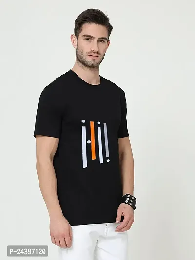 SIVACCHI Latest Stylish Men's (T01-BLK) Black Casual T-Shirt(Medium)-thumb3