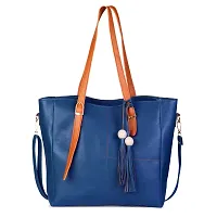 SIVACCHI Women's Latest Leather Shoulder Handbag - Blue-thumb1