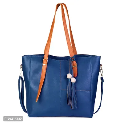 SIVACCHI Women's Latest Leather Shoulder Handbag - Blue-thumb2