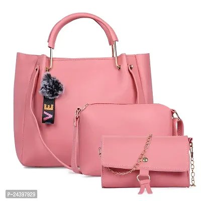 SIVACCHI Women's Latest  Stylish PU Leather Love Design Handbags (Pack Of 3)