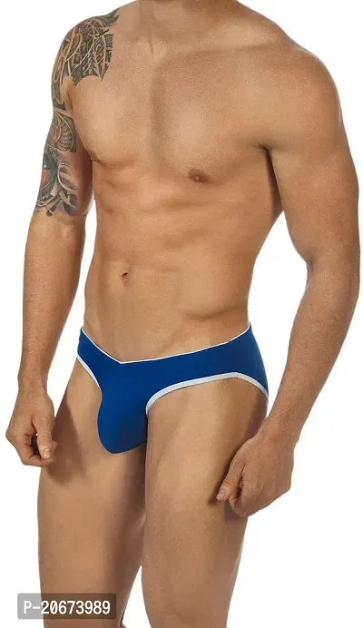 Stylish Blue Polyester Solid Thongs For Men-thumb0