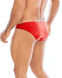 Stylish Red Polyester Solid Thongs For Men-thumb1