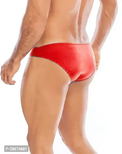 Stylish Red Polyester Solid Thongs For Men-thumb2