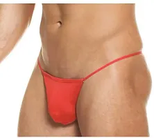 Stylish Red Polyester Solid Thongs For Men-thumb1