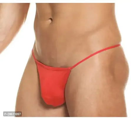 Stylish Red Polyester Solid Thongs For Men-thumb2