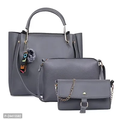 SIVACCHI Women's Latest  Stylish PU Leather Love Design Handbags (Pack Of 3)-thumb0