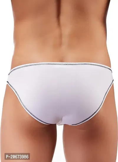 Stylish White Polyester Solid Thongs For Men-thumb2