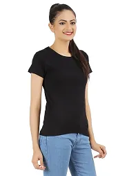 Ap'pulse Solid Regular Fit T-Shirt (AP-WOMENS-R-NECKT-08_Black X-Large)-thumb2