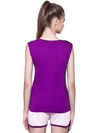 Ap'pulse Women's Sleeveless Henley Tshirt Lilac-thumb4