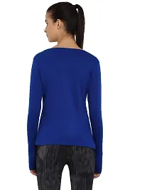 Ap'pulse Women's Solid Slim Fit Tshirt (AP-WN-RN-LS-THUMBOPEN-410_Royal Blue Medium)-thumb3