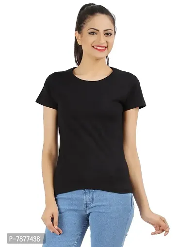 Ap'pulse Solid Regular Fit T-Shirt (AP-WOMENS-R-NECKT-08_Black X-Large)-thumb1