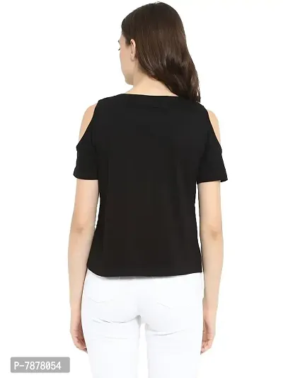 Ap'pulse Women's Solid Regular Fit T-Shirt (AP-WN-RN-SS-COLDSHLDR-428_Black Small)-thumb5