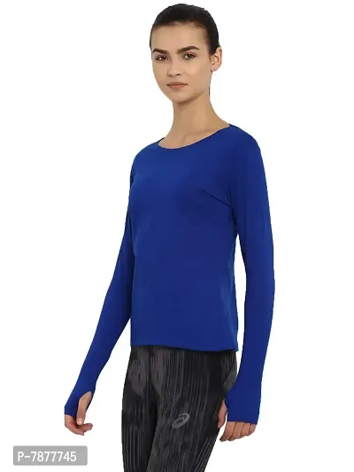 Ap'pulse Women's Solid Slim Fit Tshirt (AP-WN-RN-LS-THUMBOPEN-410_Royal Blue Medium)-thumb3