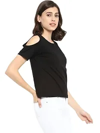 Ap'pulse Women's Solid Regular Fit T-Shirt (AP-WN-RN-SS-COLDSHLDR-428_Black Small)-thumb3