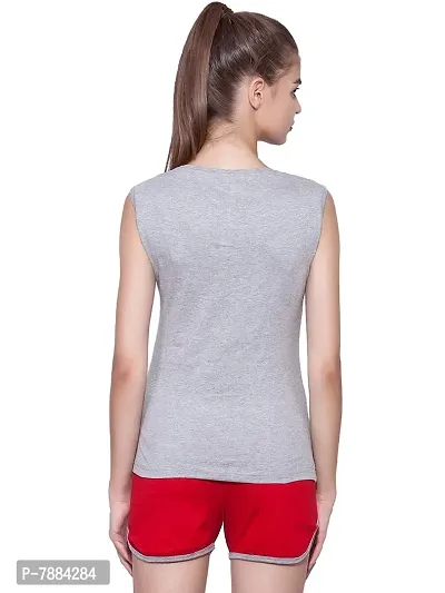 Ap'pulse Women's Sleeveless Henley Tshirt Grey Melange-thumb5