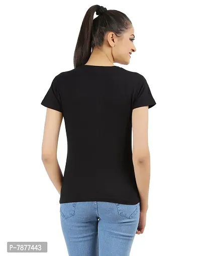 Ap'pulse Women's Cotton Plain Regular Fit Tshirt (Ap-Womens-R-Neckt-08_Bk_Xx-Large, 2XL, Black)-thumb3