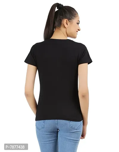 Ap'pulse Solid Regular Fit T-Shirt (AP-WOMENS-R-NECKT-08_Black X-Large)-thumb4