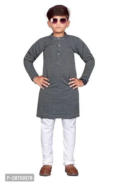 Trendy Boys Art Silk Kurta with Pant Set-thumb0