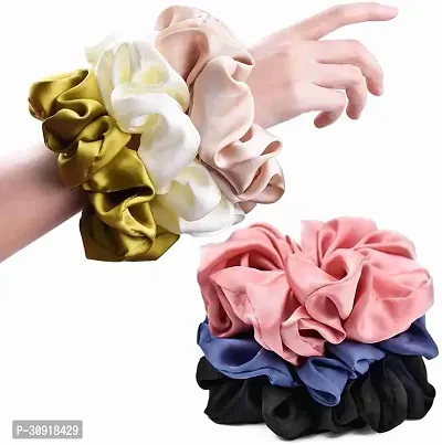 Designer Multicoloured Fabric Rubber Bands For Women Pack of 6-thumb0