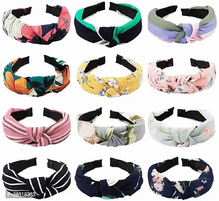 Designer Multicoloured Plastic Head Bands For Women Pack of 12