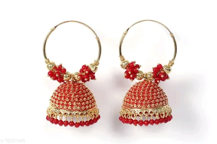 Allure Greacful Brass Oxidised Beads Jhumkas Earrings For Women And Girls