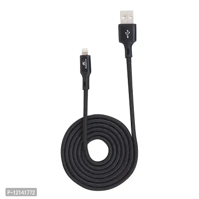 I Phone Data Cable - Nylon Braided Black USB Data Sync And Charging Cable For iPhone, iPad Air, iPad Mini, iPod Nano And iPod Touch-thumb0