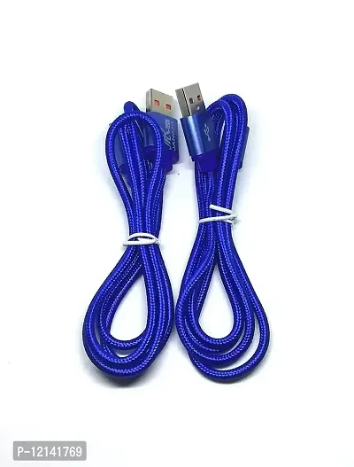 Buy- 1 Get 1 Free Red Braided Micro USB Charging And Data Cable And 480 Mbps High Speed Data Transmission