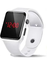 Stylish Parrot Green And White Apple Shape And Smart Digital Led Watch Combo For Boys And Girls-thumb1