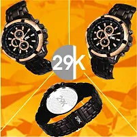Stylish Orange And Black Apple Shape And Smart Digital Led Watch Combo For Boys And Girls-thumb1