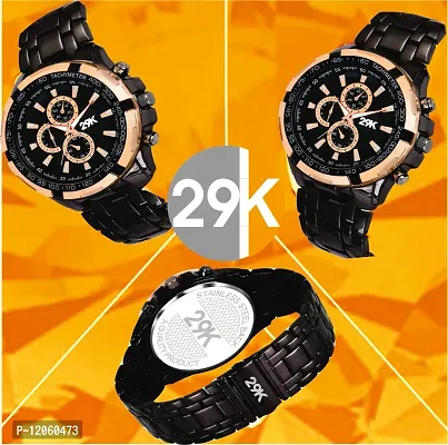 Stylish Orange And Black Apple Shape And Smart Digital Led Watch Combo For Boys And Girls-thumb2