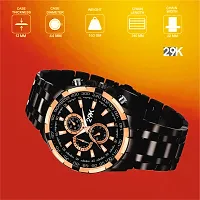 Stylish Steel Round Shape Dial Black Dial Next Generation Partywear Analog Watch For - Men-thumb2