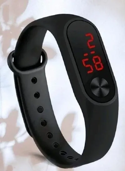 shopPrime Digital Unisex Watch ( Black Dial & Strap )