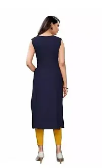 SK Enterprises? Straight Rayon Plain Sleeveless Kurta for Women/Girls(ES-Blue-XXL)-thumb1