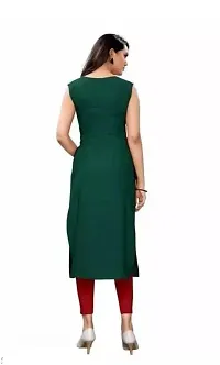 SK Enterprises? Straight Rayon Plain Sleeveless Kurta for Women/Girls(ES-Green-S)-thumb2