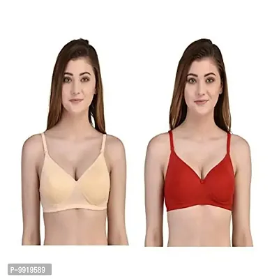 Arsh care Women's Girl's Cotton Light-Padded Regular Bra (Pack of 2)