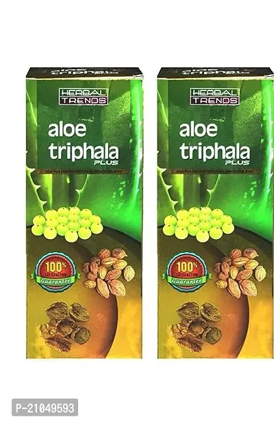 Aloe Triphala Plus Pure Aloe Vera With Triphala Ras Mild and non habit forming body detox Herbal Trends Pack of 2