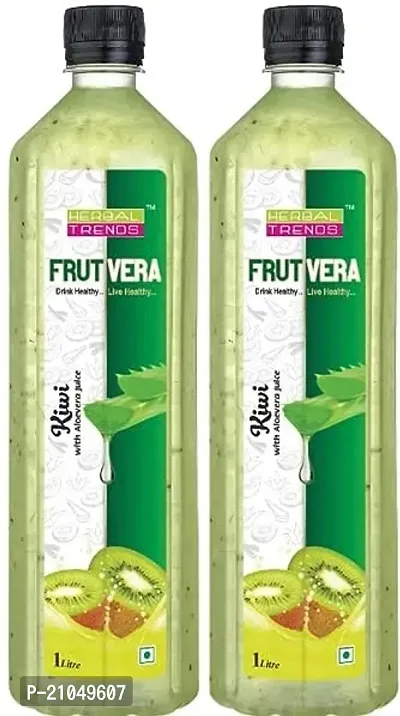 Herbal Trends FRUTVERA Kiwi with Aloevera Juice Delicious Health Drink Ready to Serve 1 Litre Pack of 2-thumb0