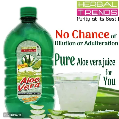 Herbal Trends Pure Aloe Vera Drinking Gel Juice with Pulp 1 Liter  30Days Fresh Guaranteed Direct from Manufacturer-thumb3