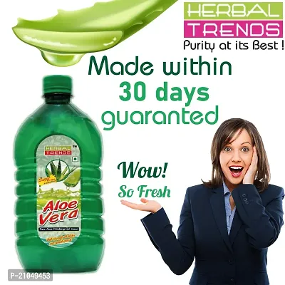 Herbal Trends Pure Aloe Vera Drinking Gel Juice with Pulp 1 Liter  30Days Fresh Guaranteed Direct from Manufacturer-thumb4