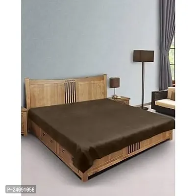 Comfortable Brown Flannel Queen Bedsheet Protector For Bed-thumb0