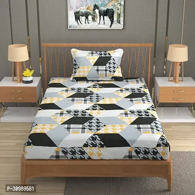 Comfortable Glace Cotton Printed Single Bedsheet With One Pillow Cover