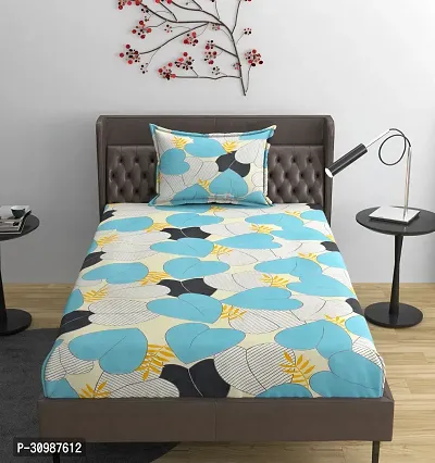 Comfortable Glace Cotton Printed Single Bedsheet With One Pillow Cover