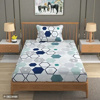 Comfortable Glace Cotton Printed Single Bedsheet with One Pillow Cover