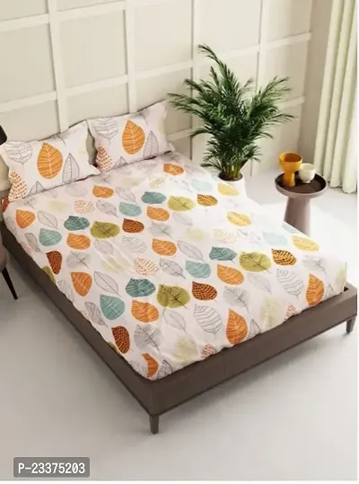 Fully all corner are Double bed elastic fitted bedsheet with 2 Pillow cover