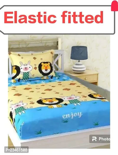 Classic Cotton  Single Bedsheets with Pillow Cover-thumb0